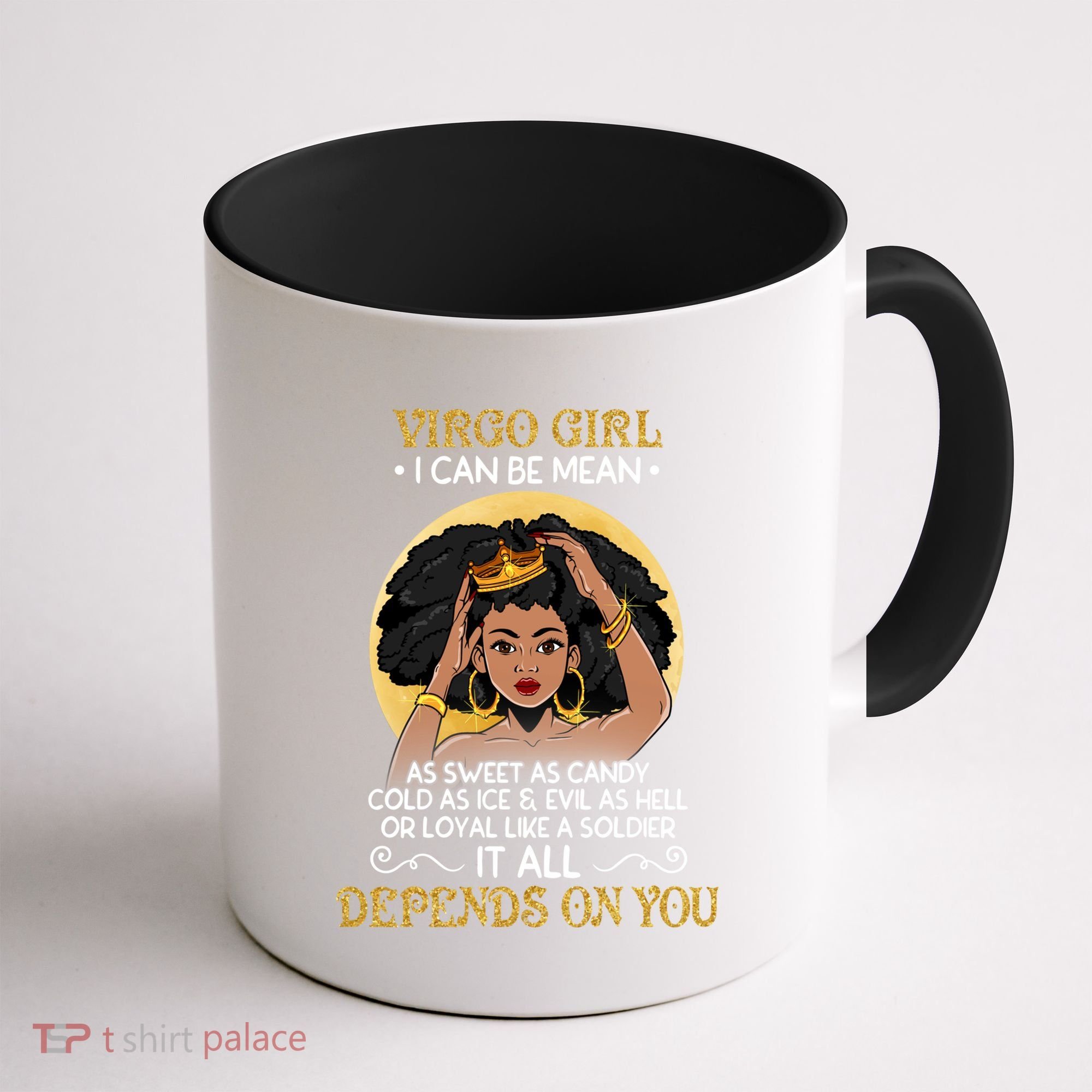 Virgo Black Queen August September Birthday Funny Gift Coffee Mug