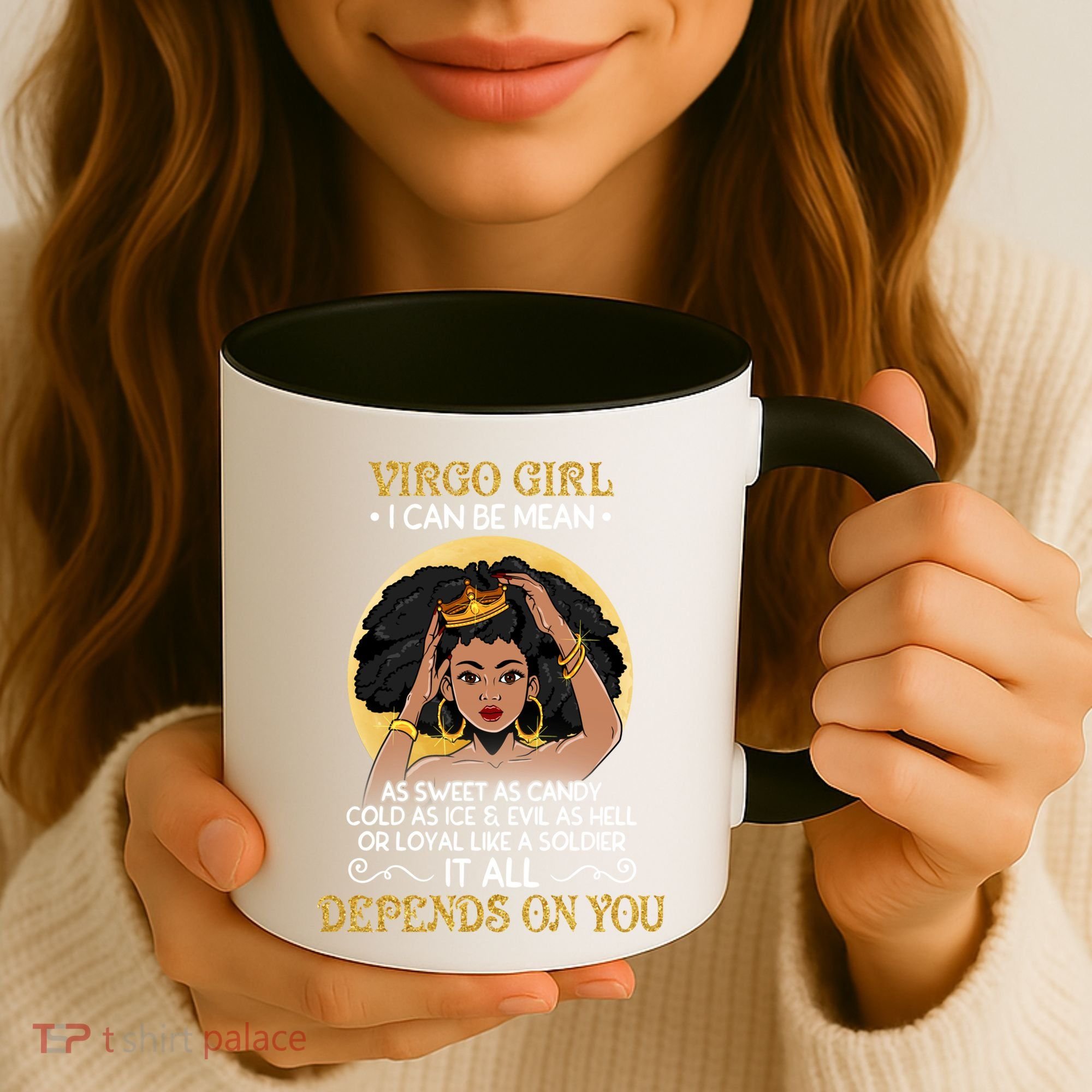 Virgo Black Queen August September Birthday Funny Gift Coffee Mug