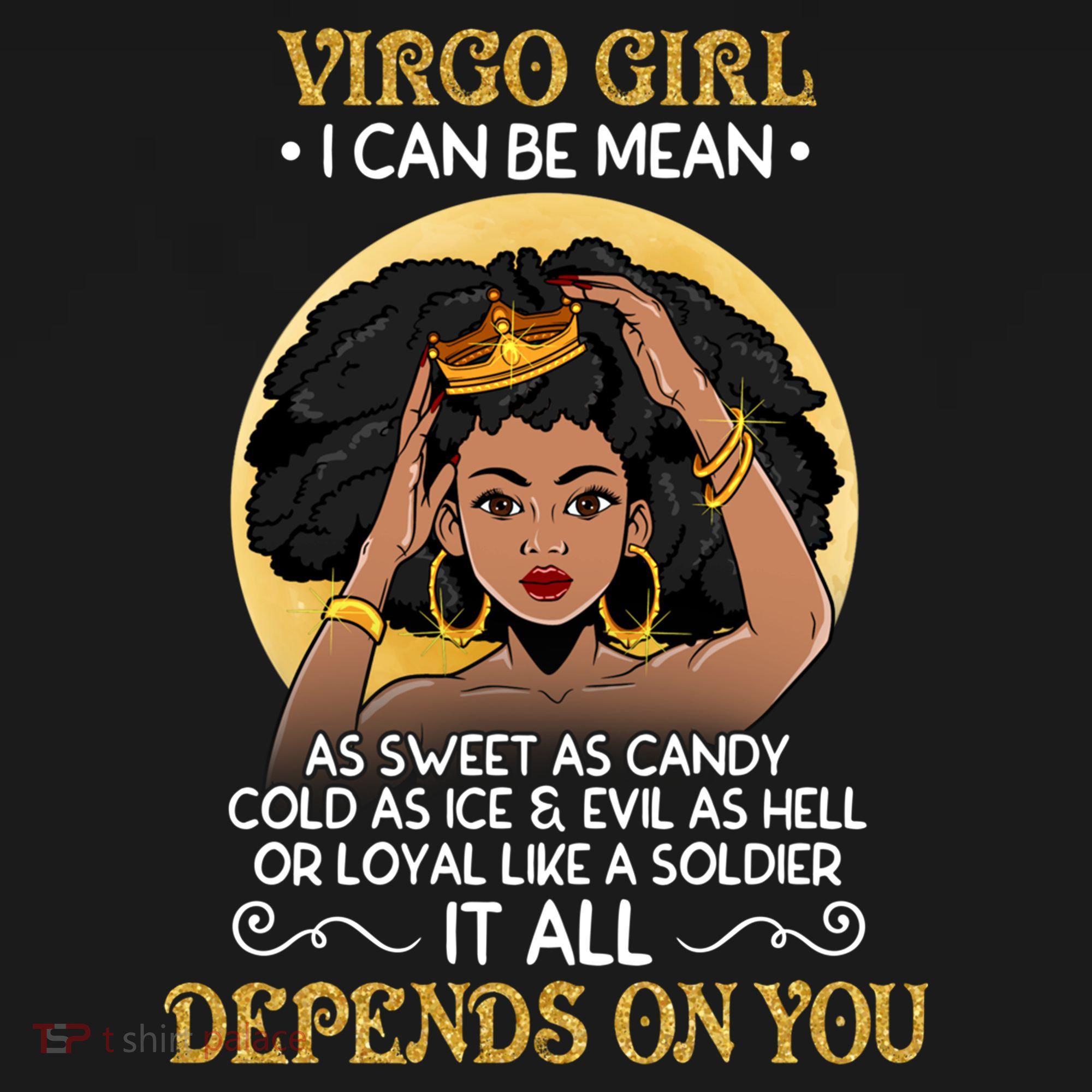 Virgo Black Queen August September Birthday Funny Gift Ornament