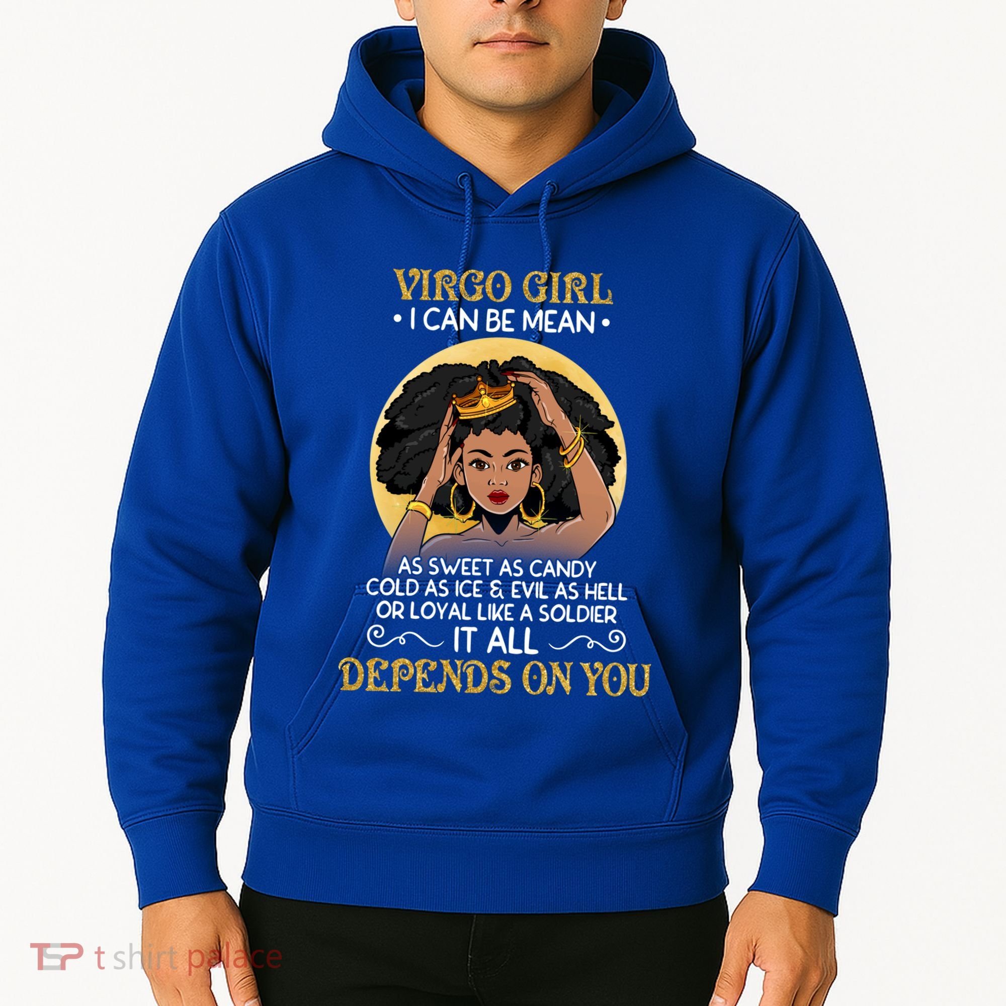 Virgo Black Queen August September Birthday Funny Gift Hoodie