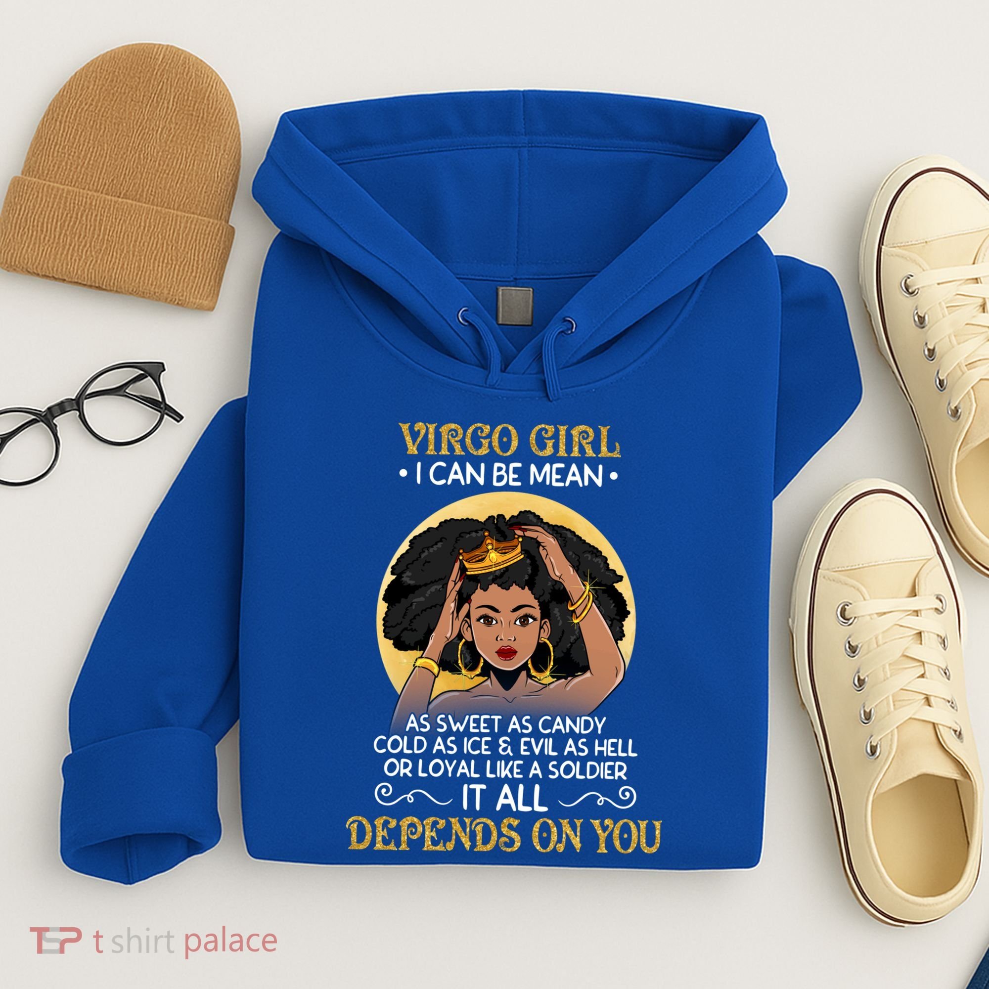 Virgo Black Queen August September Birthday Funny Gift Hoodie