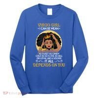 Virgo Black Queen August September Birthday Funny Gift Long Sleeve Shirt thumb 0