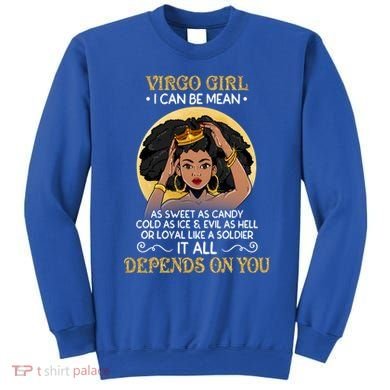 Virgo Black Queen August September Birthday Funny Gift Sweatshirt