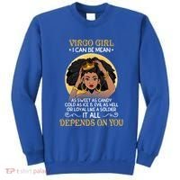 Virgo Black Queen August September Birthday Funny Gift Sweatshirt thumb 0