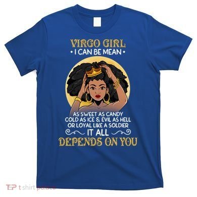 Virgo Black Queen August September Birthday Funny Gift T-Shirt