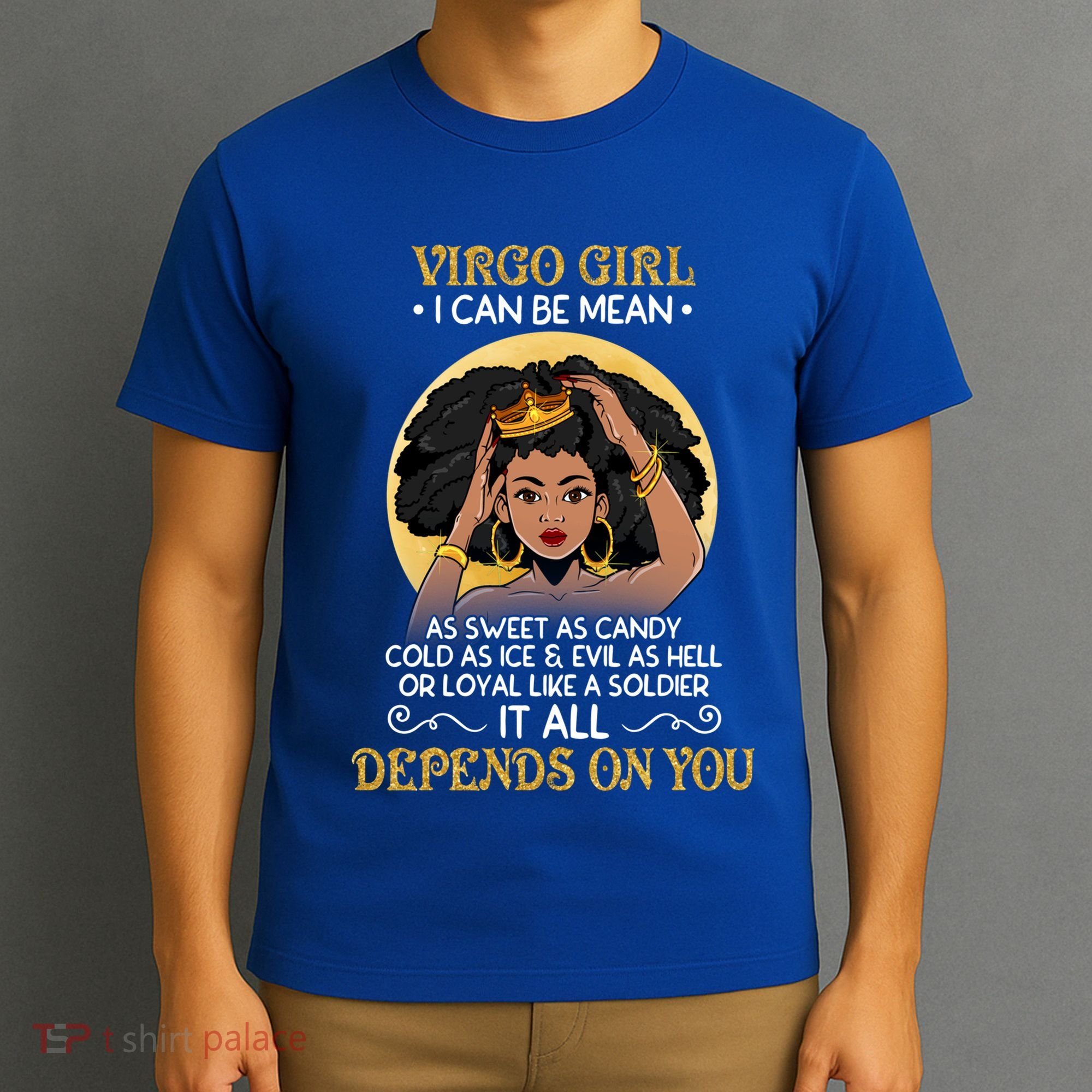 Virgo Black Queen August September Birthday Funny Gift T-Shirt