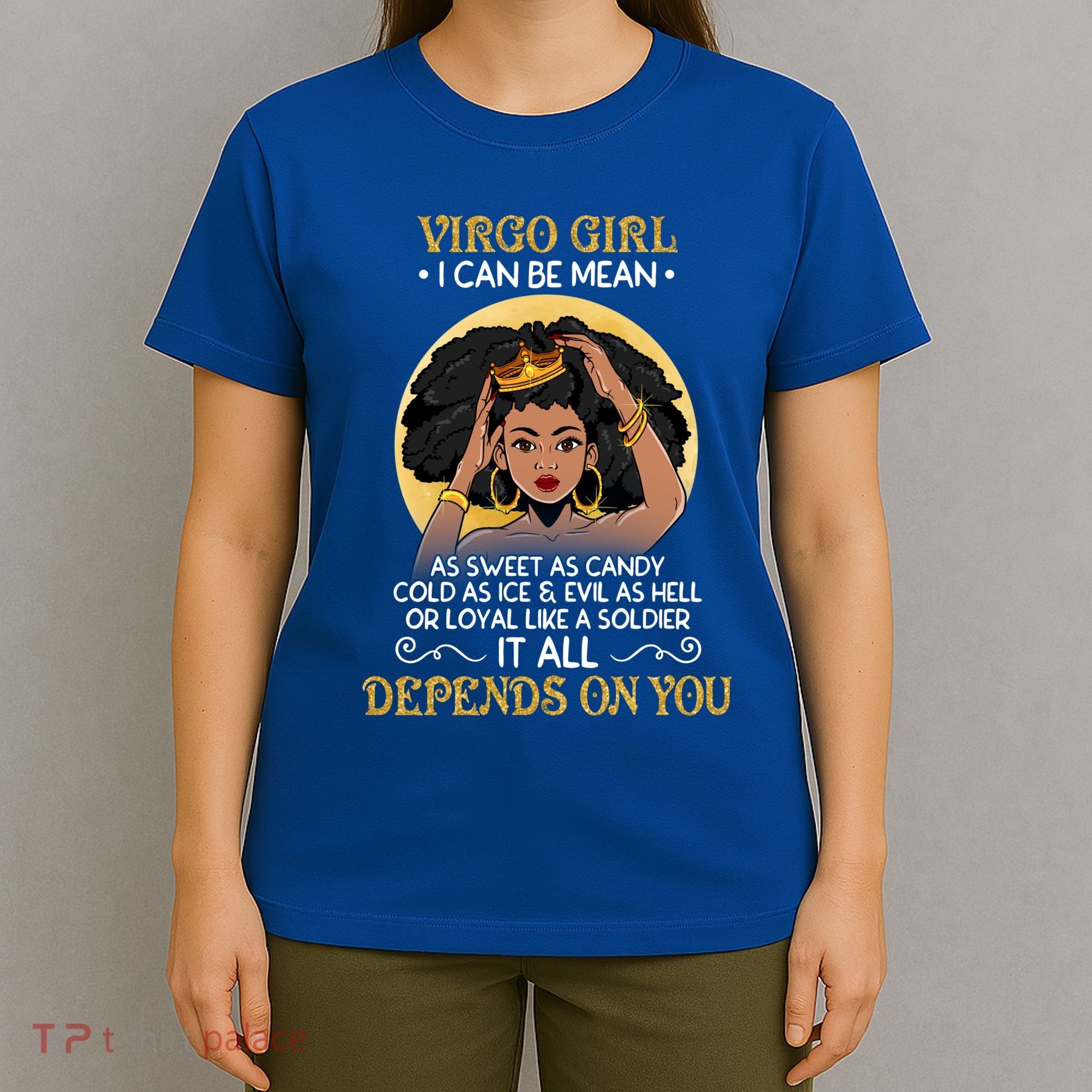 Virgo Black Queen August September Birthday Funny Gift T-Shirt