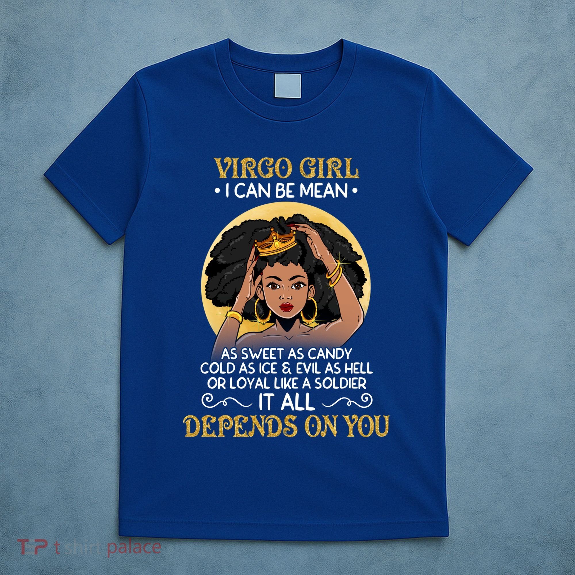 Virgo Black Queen August September Birthday Funny Gift T-Shirt
