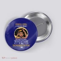 Virgo Black Queen August September Birthday Funny Gift Button thumb 0