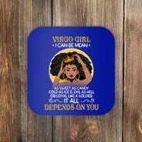 Virgo Black Queen August September Birthday Funny Gift Coaster thumb 0