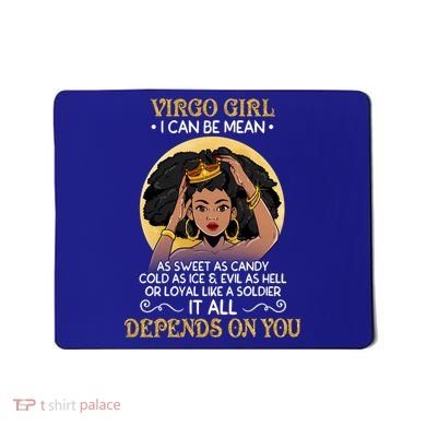 Virgo Black Queen August September Birthday Funny Gift Mousepad