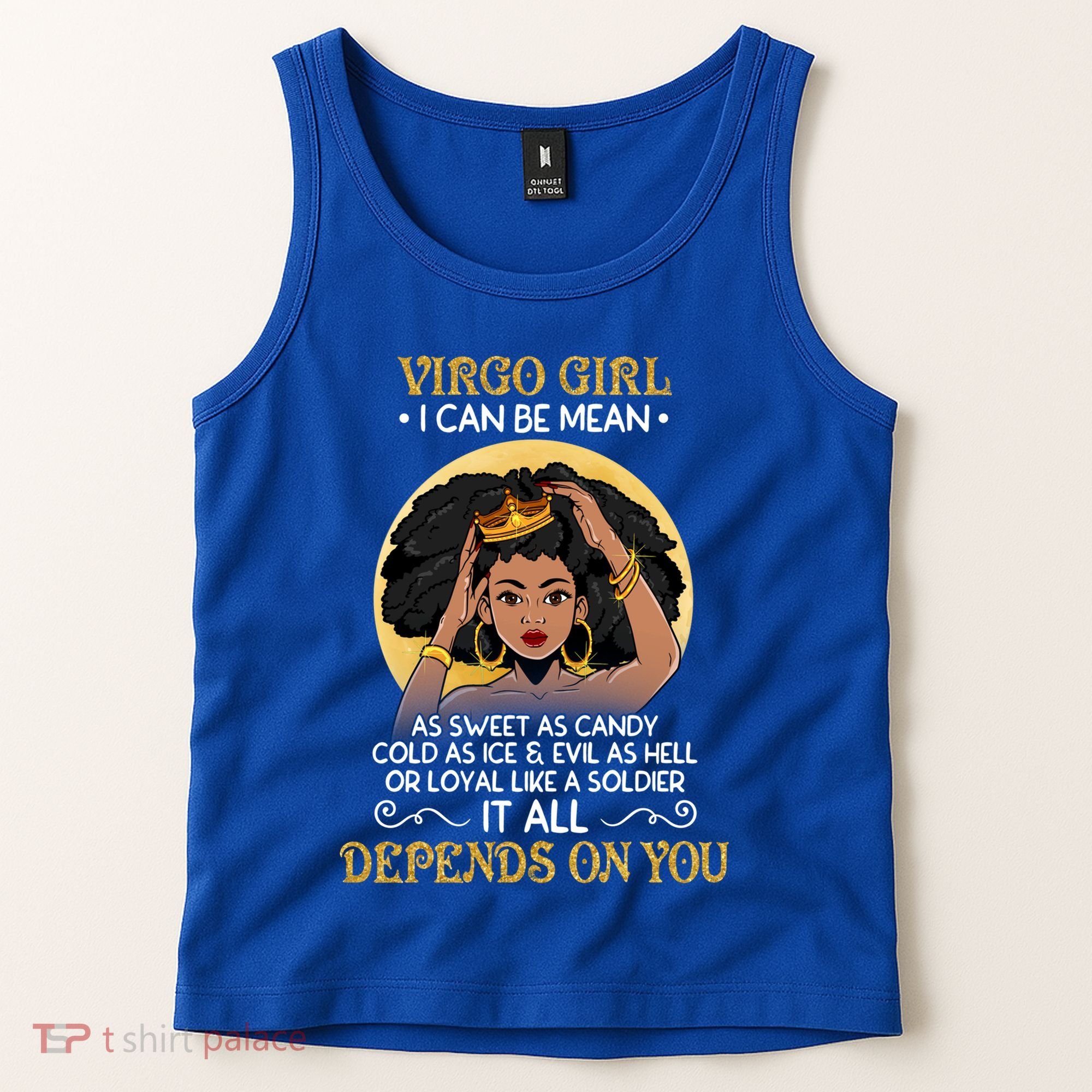 Virgo Black Queen August September Birthday Funny Gift Tank Top