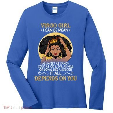 Virgo Black Queen August September Birthday Funny Gift Women's Long Sleeve Shirt