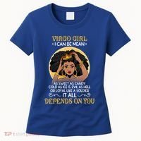 Virgo Black Queen August September Birthday Funny Gift Women's T-Shirt thumb 0