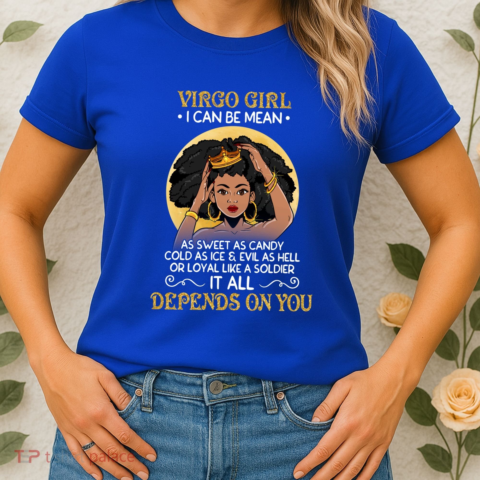 Virgo Black Queen August September Birthday Funny Gift Women's T-Shirt