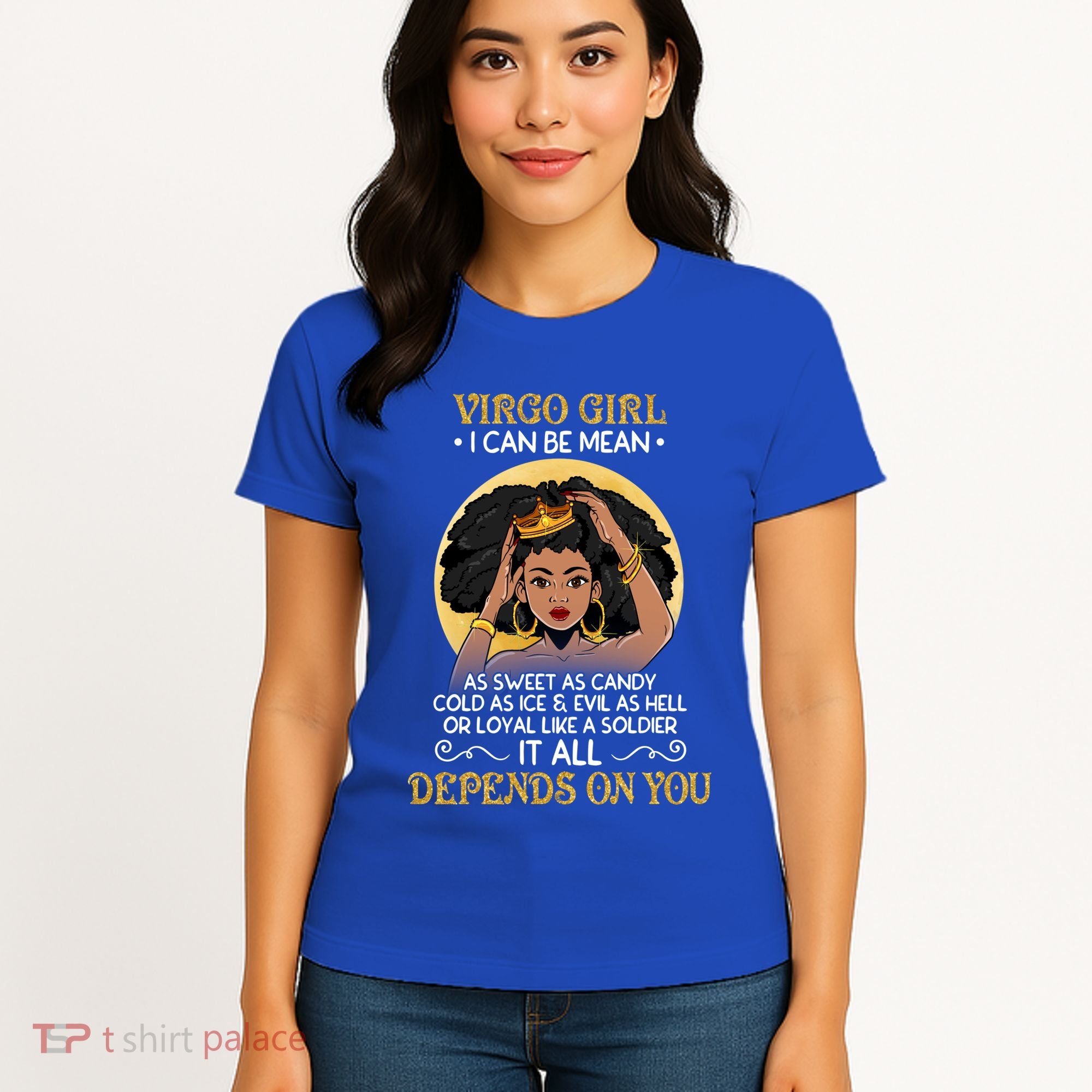 Virgo Black Queen August September Birthday Funny Gift Women's T-Shirt