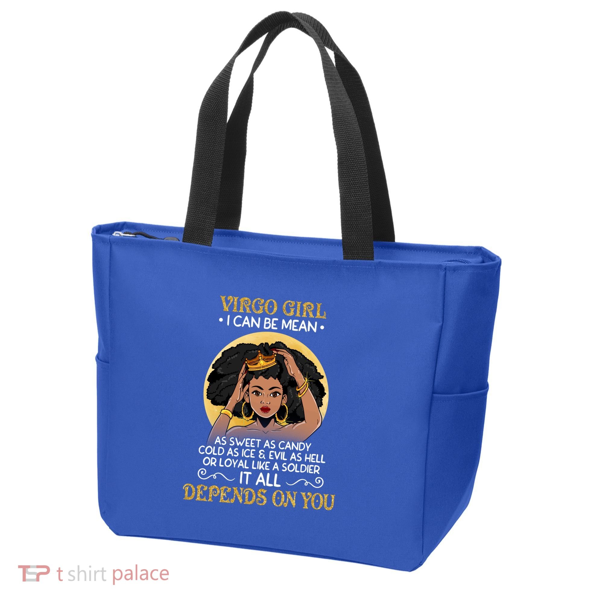 Virgo Black Queen August September Birthday Funny Gift Tote Bag