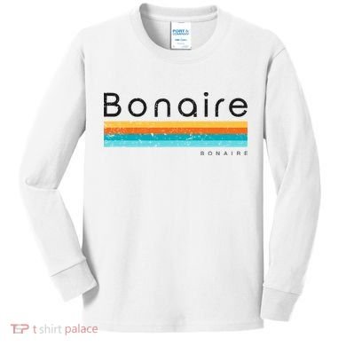 Vintage Bonaire Retro Design Kids Long Sleeve Shirt