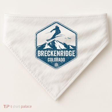 Vintage Breckenridge Retro Logo Ski USA-Made Doggie Bandana