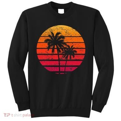 Vintage Beach Retro Sunset Palm Trees Tropical Vacation Sweatshirt