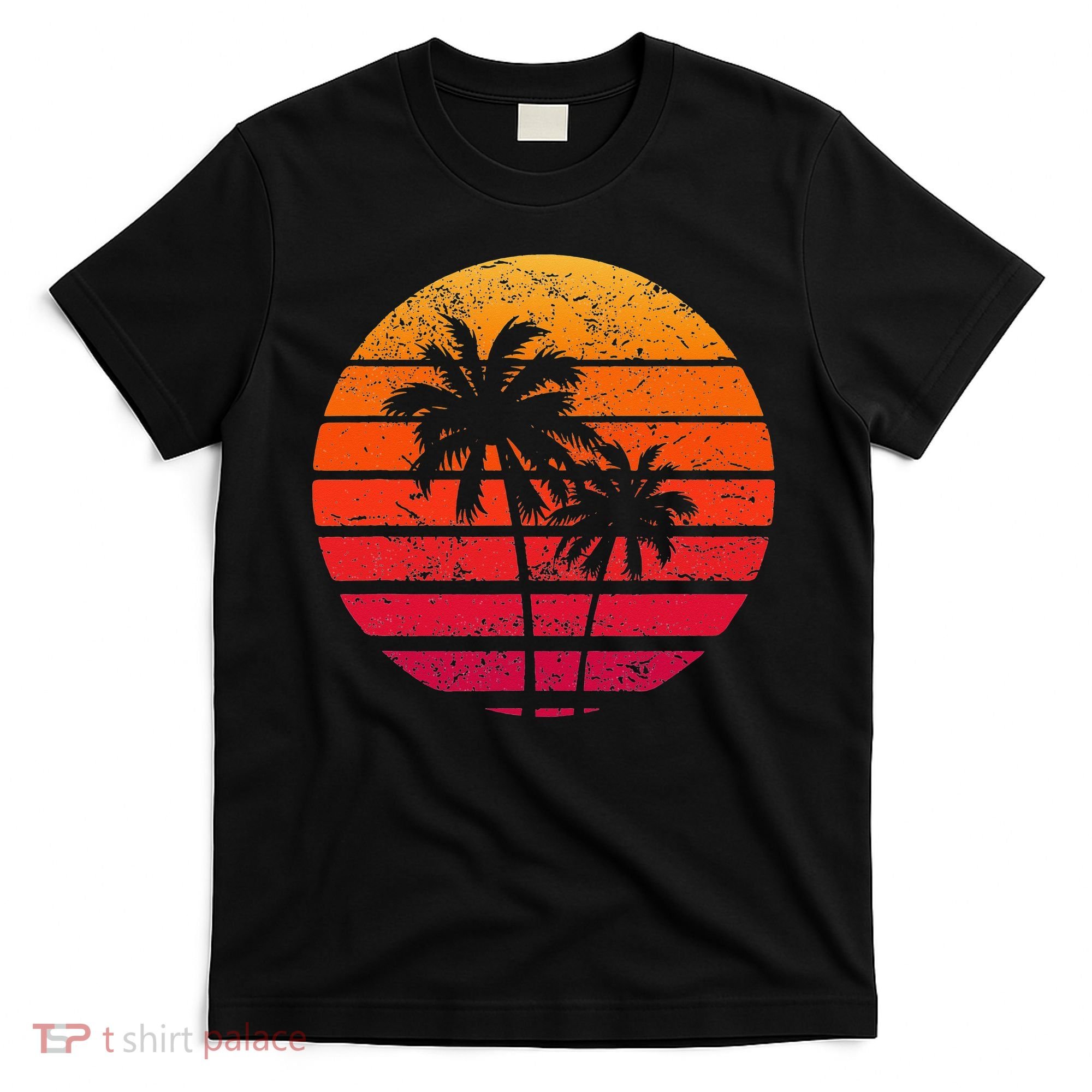 Vintage Beach Retro Sunset Palm Trees Tropical Vacation T-Shirt