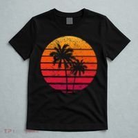 Vintage Beach Retro Sunset Palm Trees Tropical Vacation T-Shirt thumb 5