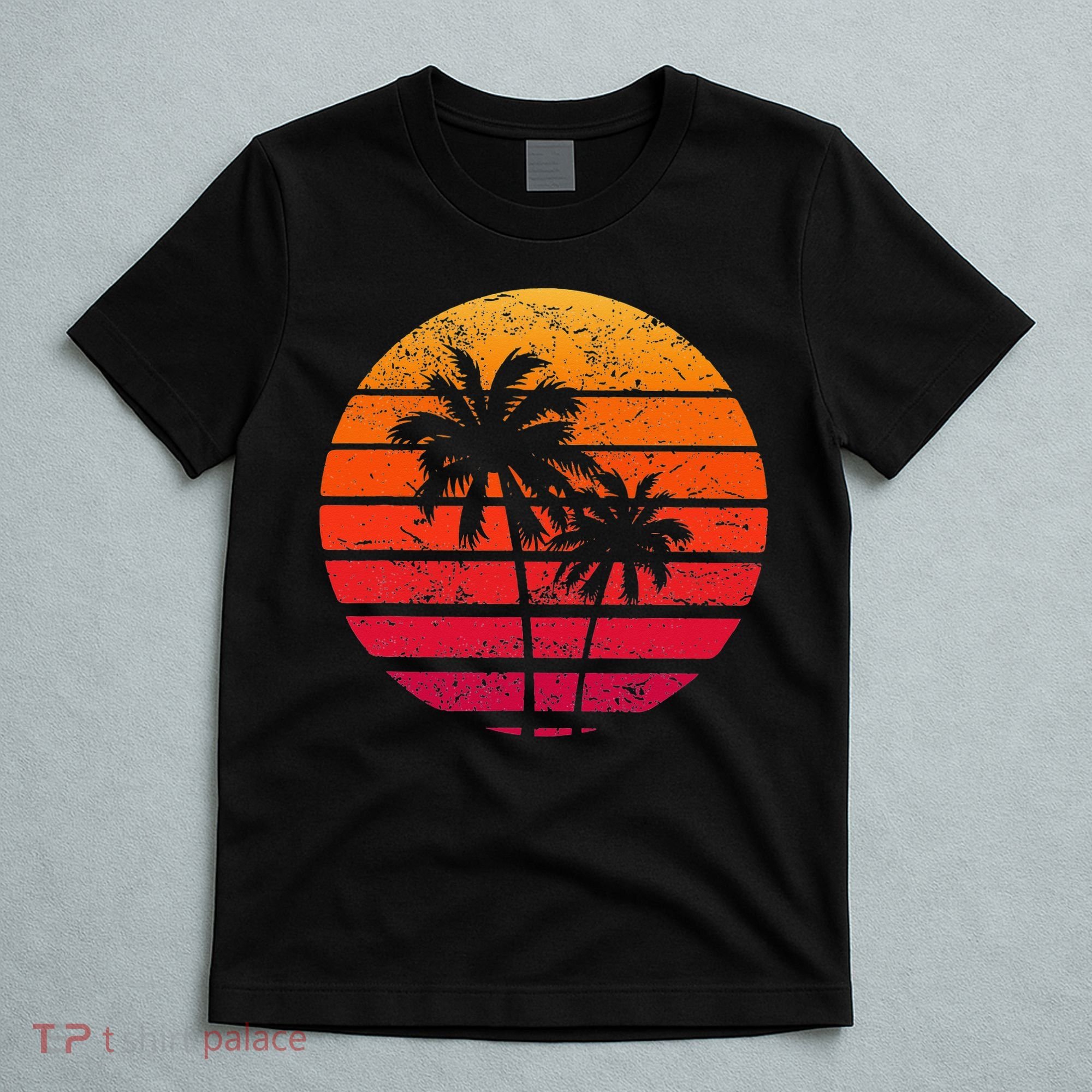 Vintage Beach Retro Sunset Palm Trees Tropical Vacation T-Shirt