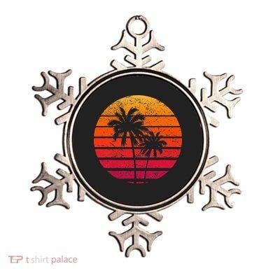 Vintage Beach Retro Sunset Palm Trees Tropical Vacation Ornament