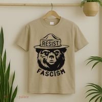 Vintage Bear Resist Fascism National Parks Women Protest T-Shirt thumb 2