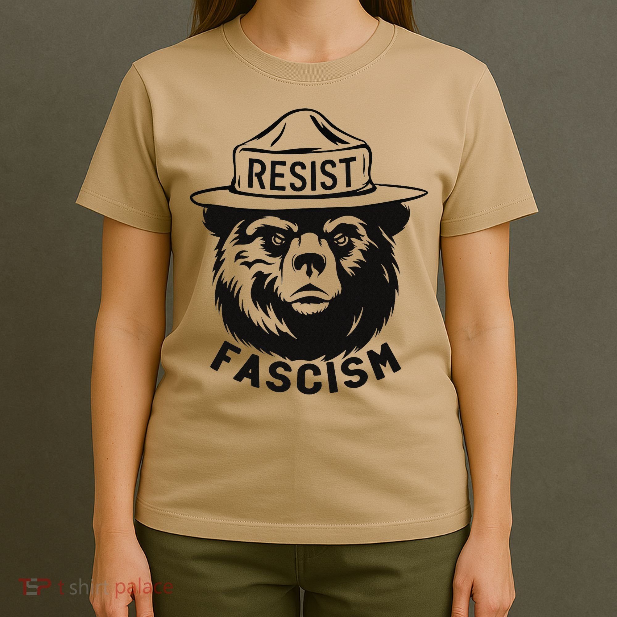 Vintage Bear Resist Fascism National Parks Women Protest T-Shirt