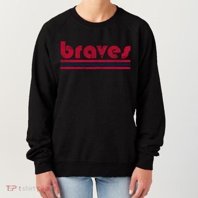 Vintage Braves Retro Three Stripe Red Braves Women's Sweatshirt