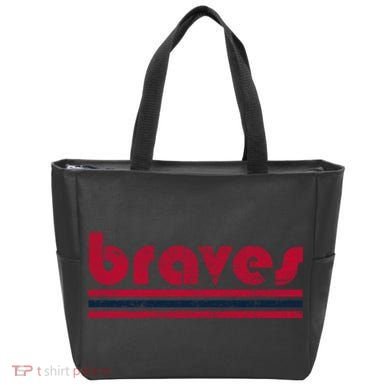 Vintage Braves Retro Three Stripe Red Braves Tote Bag