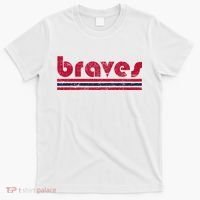 Vintage Braves Retro Three Stripe Red Braves T-Shirt thumb 0