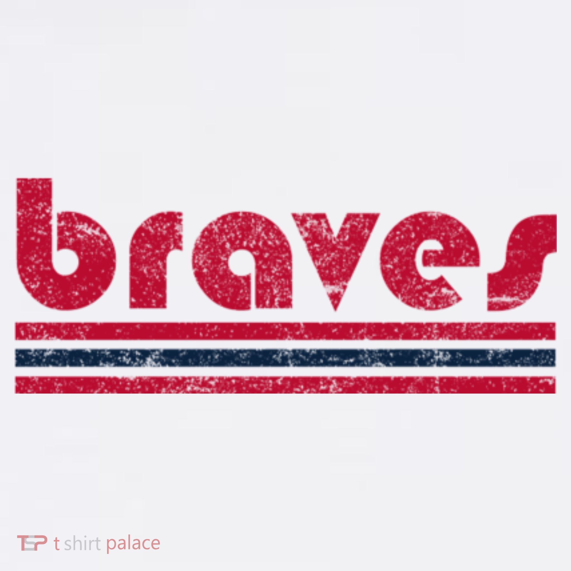 Vintage Braves Retro Three Stripe Red Braves T-Shirt