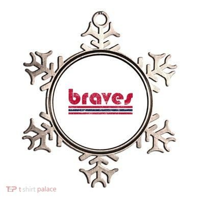 Vintage Braves Retro Three Stripe Red Braves Ornament