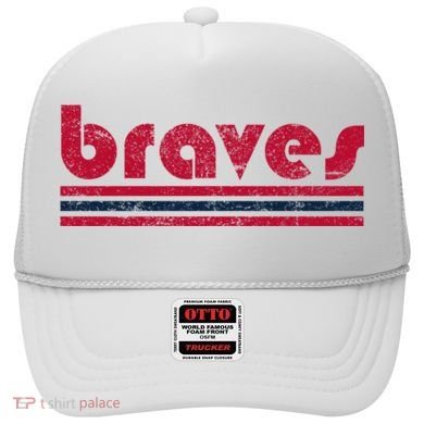Vintage Braves Retro Three Stripe Red Braves Hat