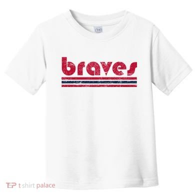 Vintage Braves Retro Three Stripe Red Braves Toddler T-Shirt