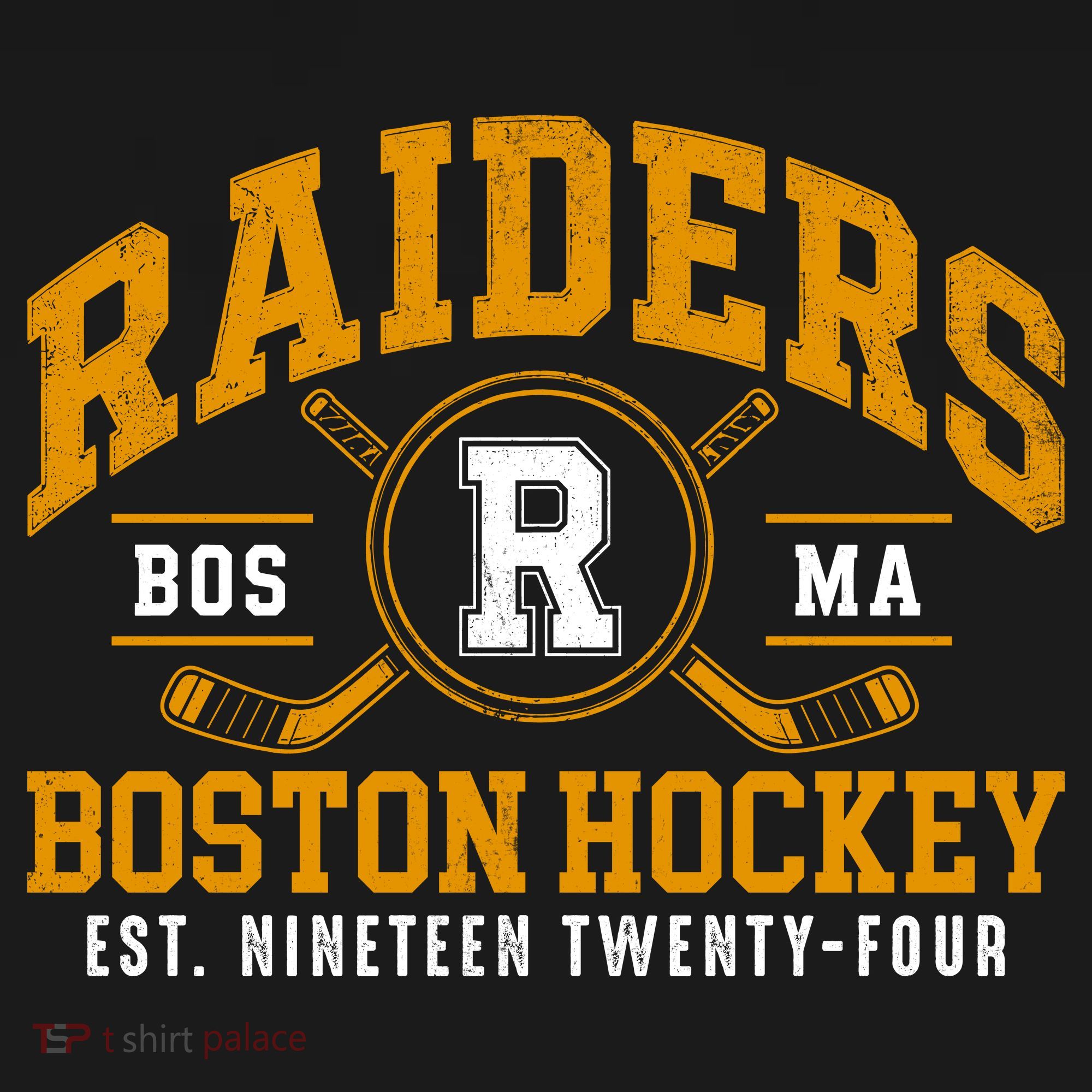 Vintage Boston Raiders Hockey Fan Team Spirit T-Shirt