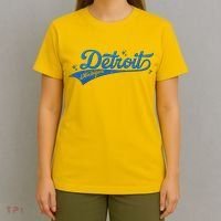 Vintage Blue Sporty Detroit Michigan Logo T-Shirt thumb 4