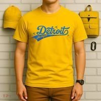 Vintage Blue Sporty Detroit Michigan Logo T-Shirt thumb 6