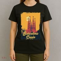 Vintage Barcelona Sagrada Familia Gaudi Basilica Of Spain T-Shirt thumb 4