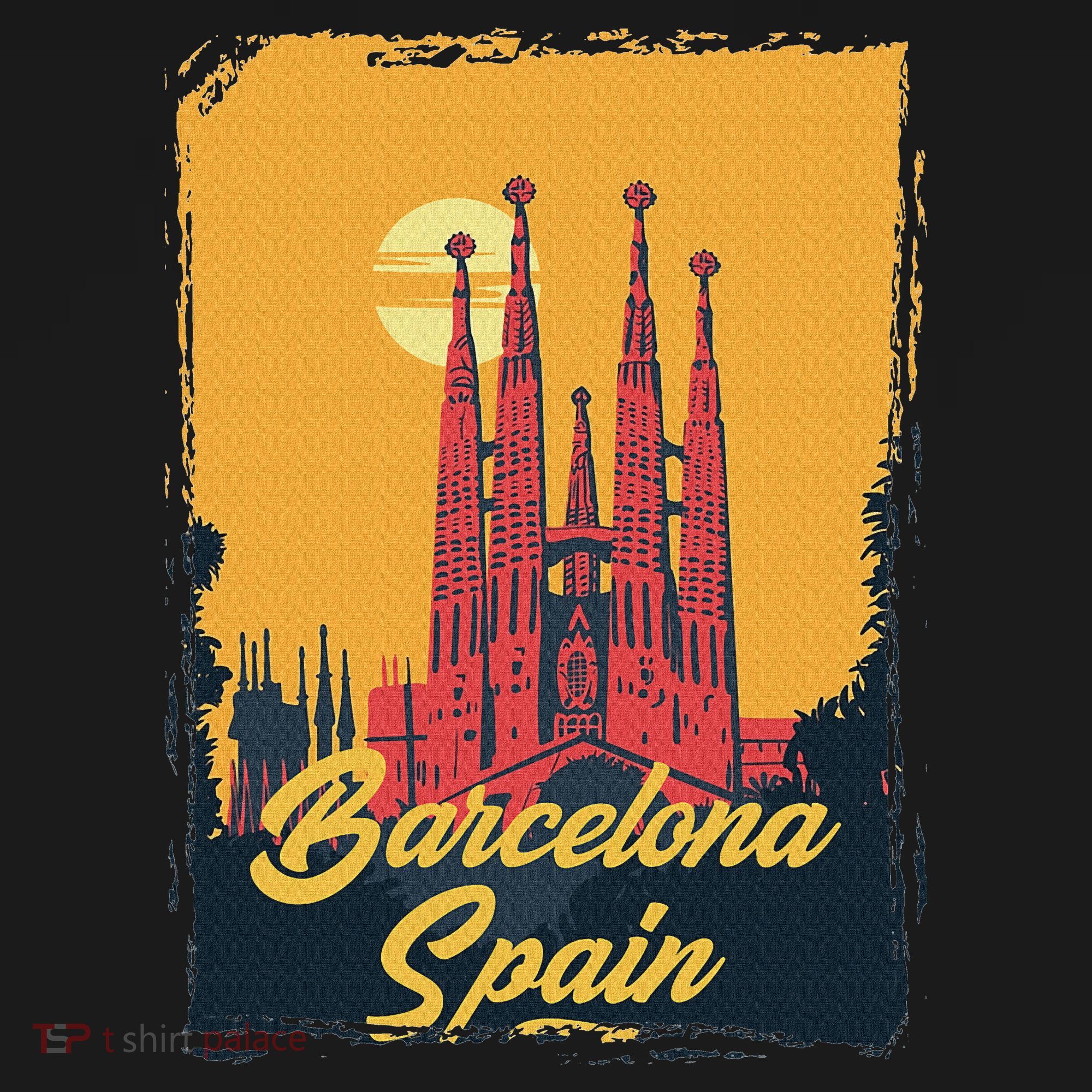 Vintage Barcelona Sagrada Familia Gaudi Basilica Of Spain T-Shirt