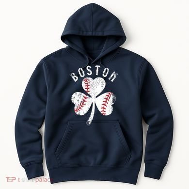 Vintage Boston St Patrick's Day Irish Shamrock Hoodie