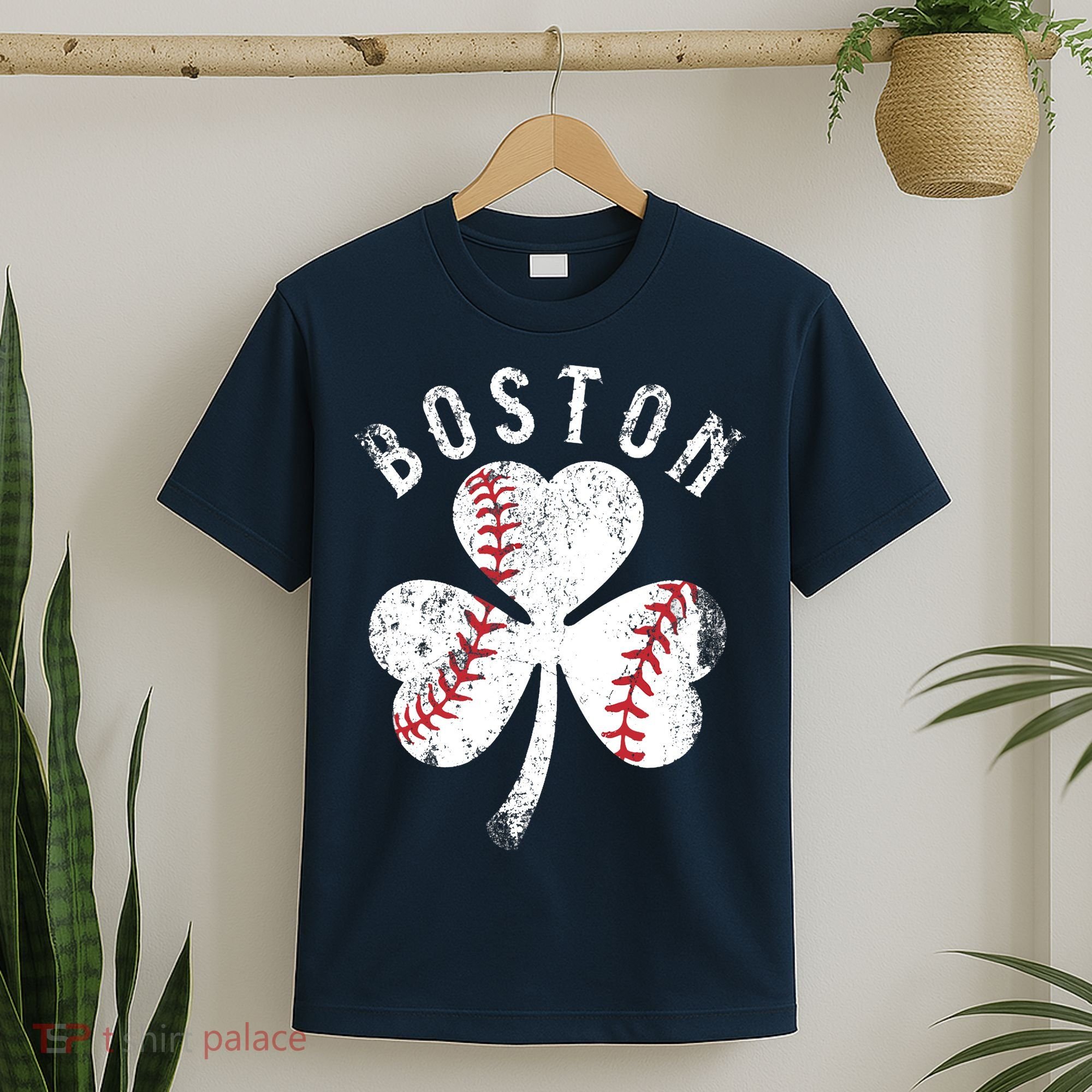 Vintage Boston St Patrick's Day Irish Shamrock T-Shirt