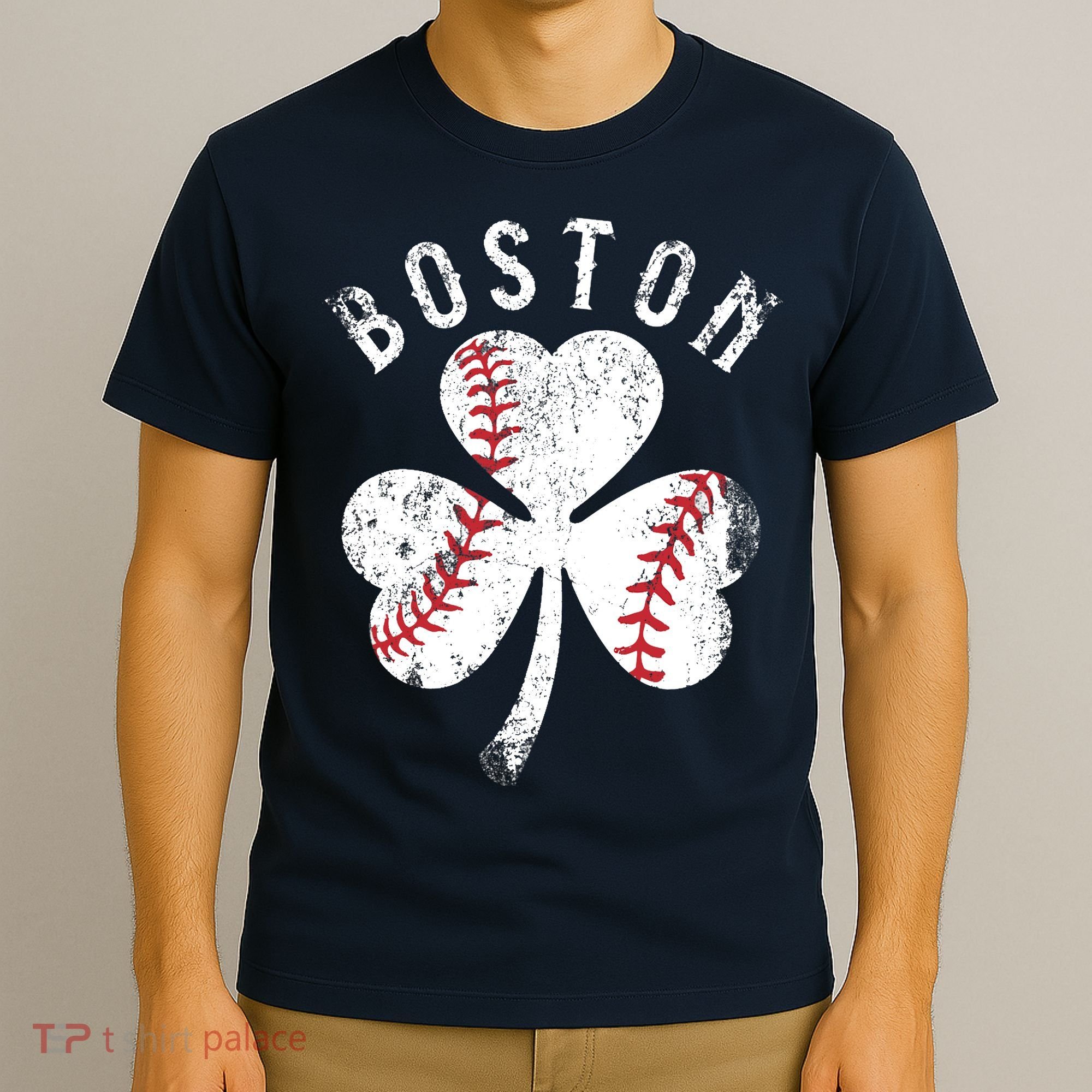 Vintage Boston St Patrick's Day Irish Shamrock T-Shirt
