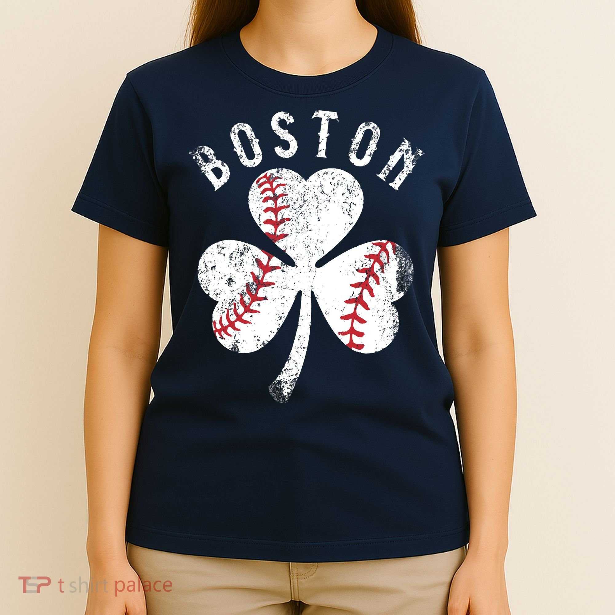 Vintage Boston St Patrick's Day Irish Shamrock T-Shirt