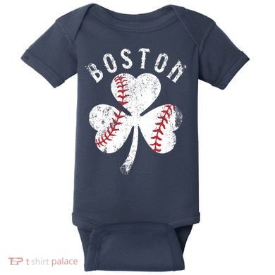Vintage Boston St Patrick's Day Irish Shamrock Baby Bodysuit