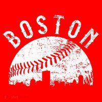 Vintage Boston Skyline Baseball Throwback For Red T-Shirt thumb 7