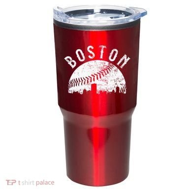 Vintage Boston Skyline Baseball Throwback For Red Tumbler