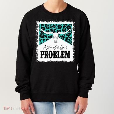 Vintage Bull Skull Leopard Bleached Somebody's Problem Women's Sweatshirt